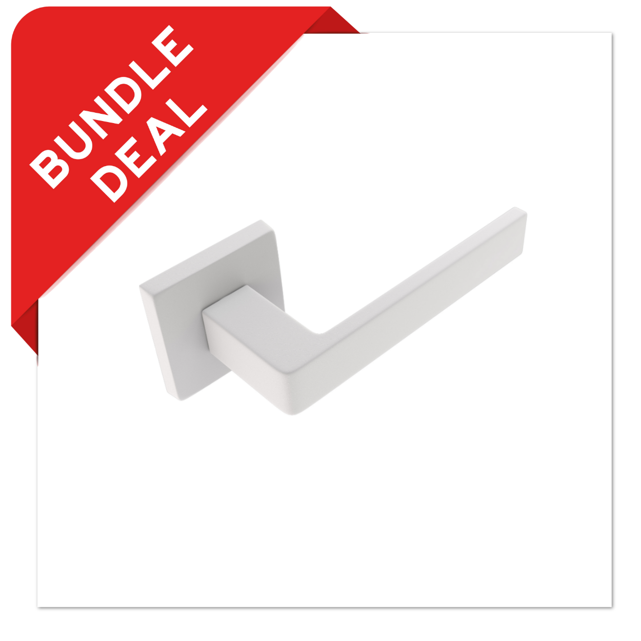 Sluitwerkpakketten met Deurkruk Quadrate 28 Regular Wit